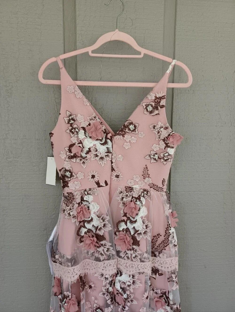 Dress The Population Nellie Floral Embroidered Dress Size S Wedding Guest V Neck - Picture 10 of 14